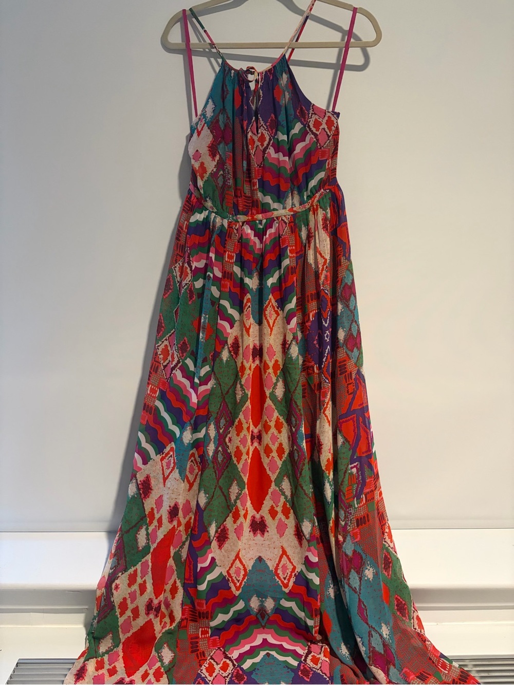 Maeve Multicolor Geo-Print Maxi Dress with Spaghetti Straps